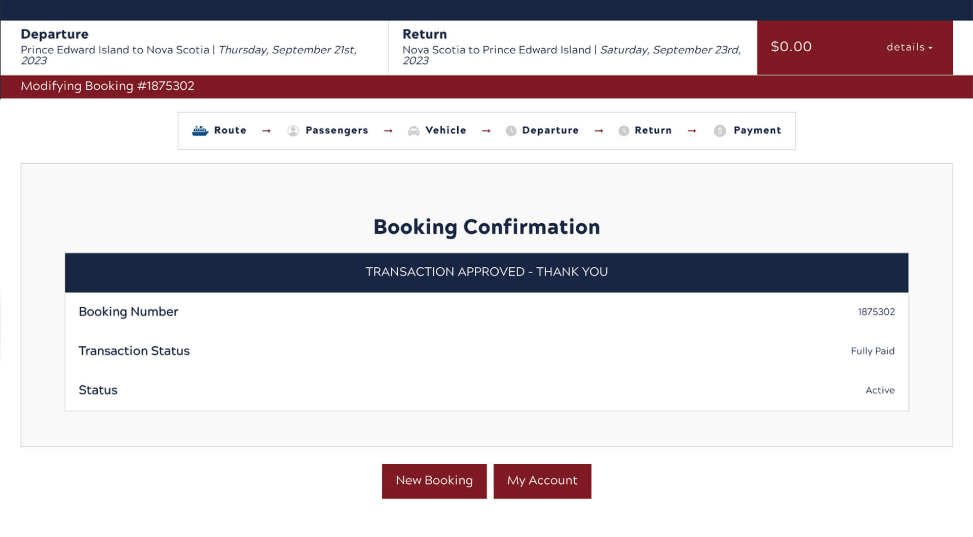 Manage Reservations Screenshot