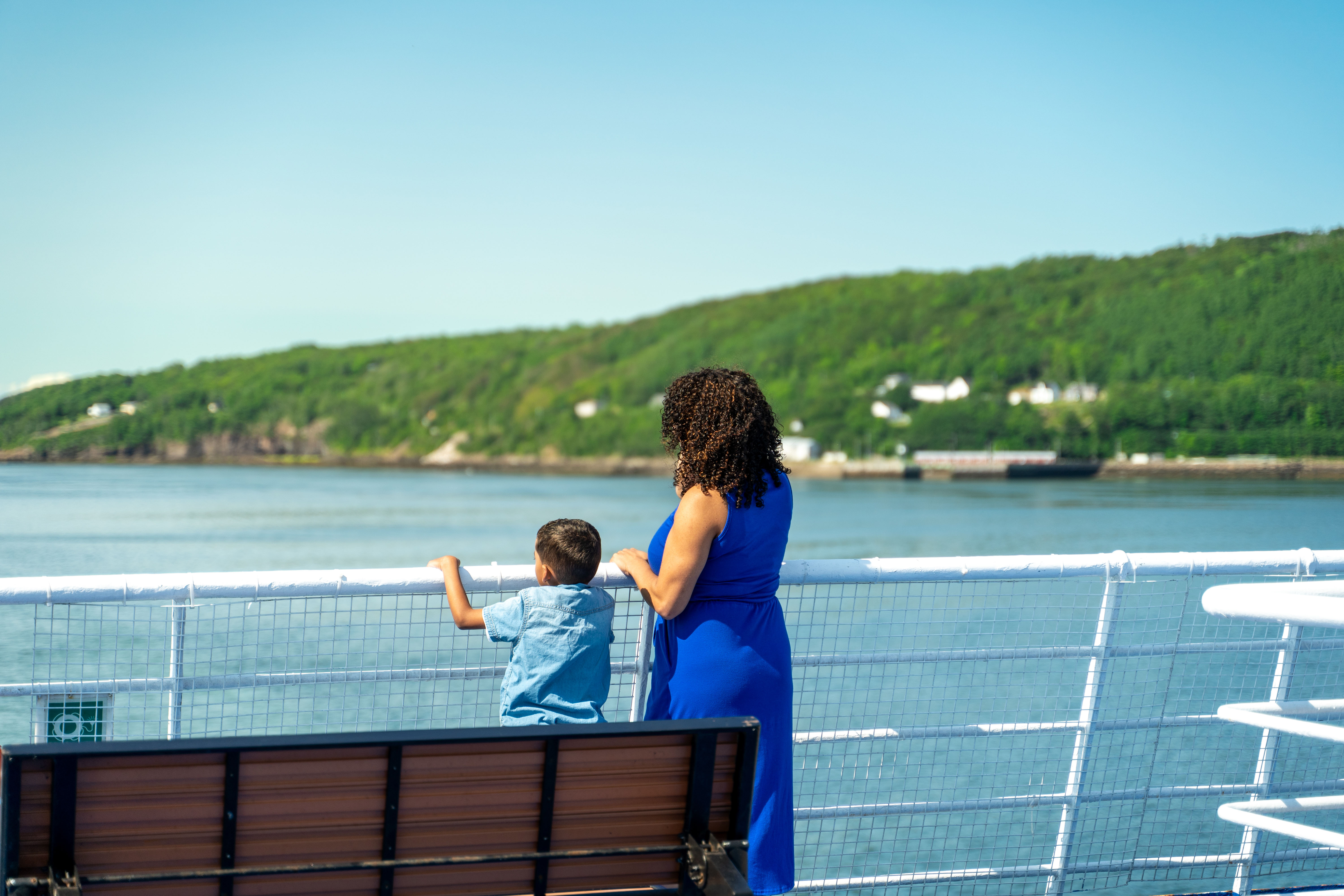 Mother and Son on deck of MV Fundy Rose