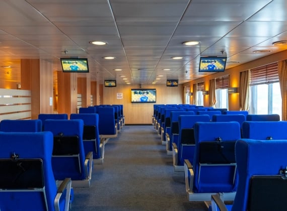 The Movie Lounge on the MV Fundy Rose