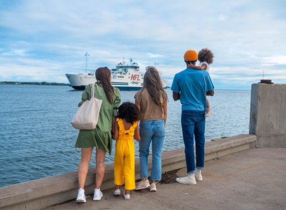 family enjoying the view