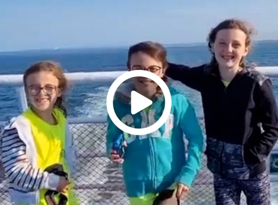 Preview of kids on board the ferry deck