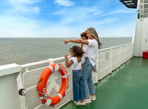 Family on Ship Deck
