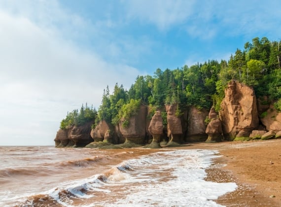 A red beach on the Bay of Fundy