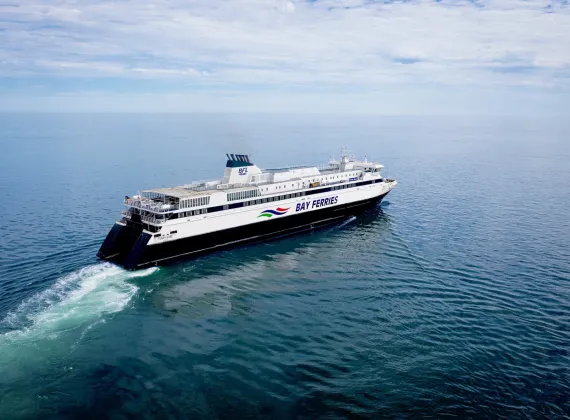 A ferry crossing the water