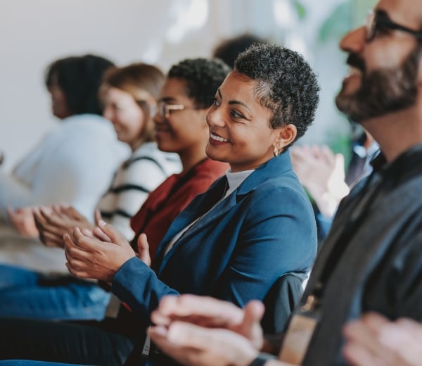 Business people applauding